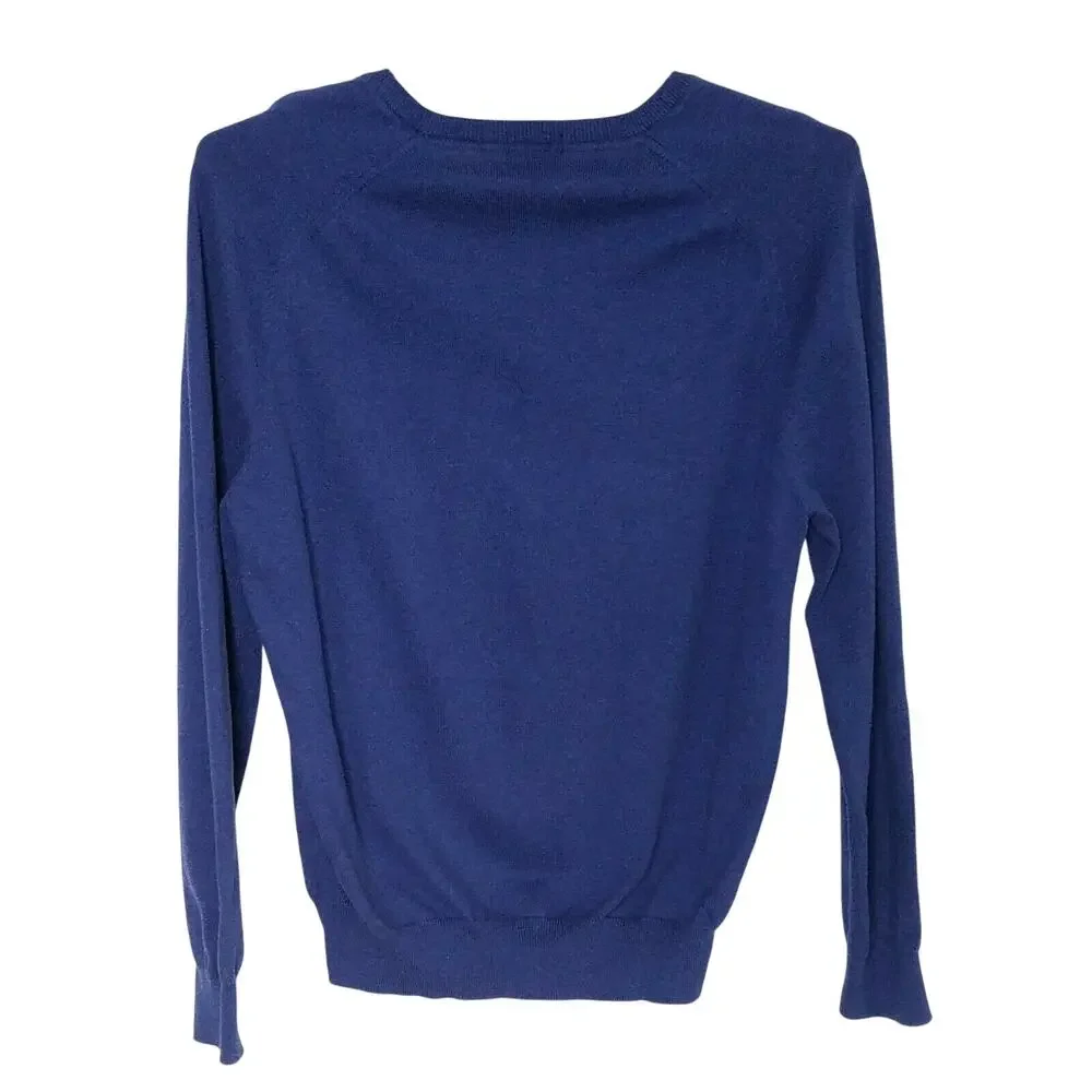 Mens J crew Vneck Sweater Cotton Cashmere Blend L